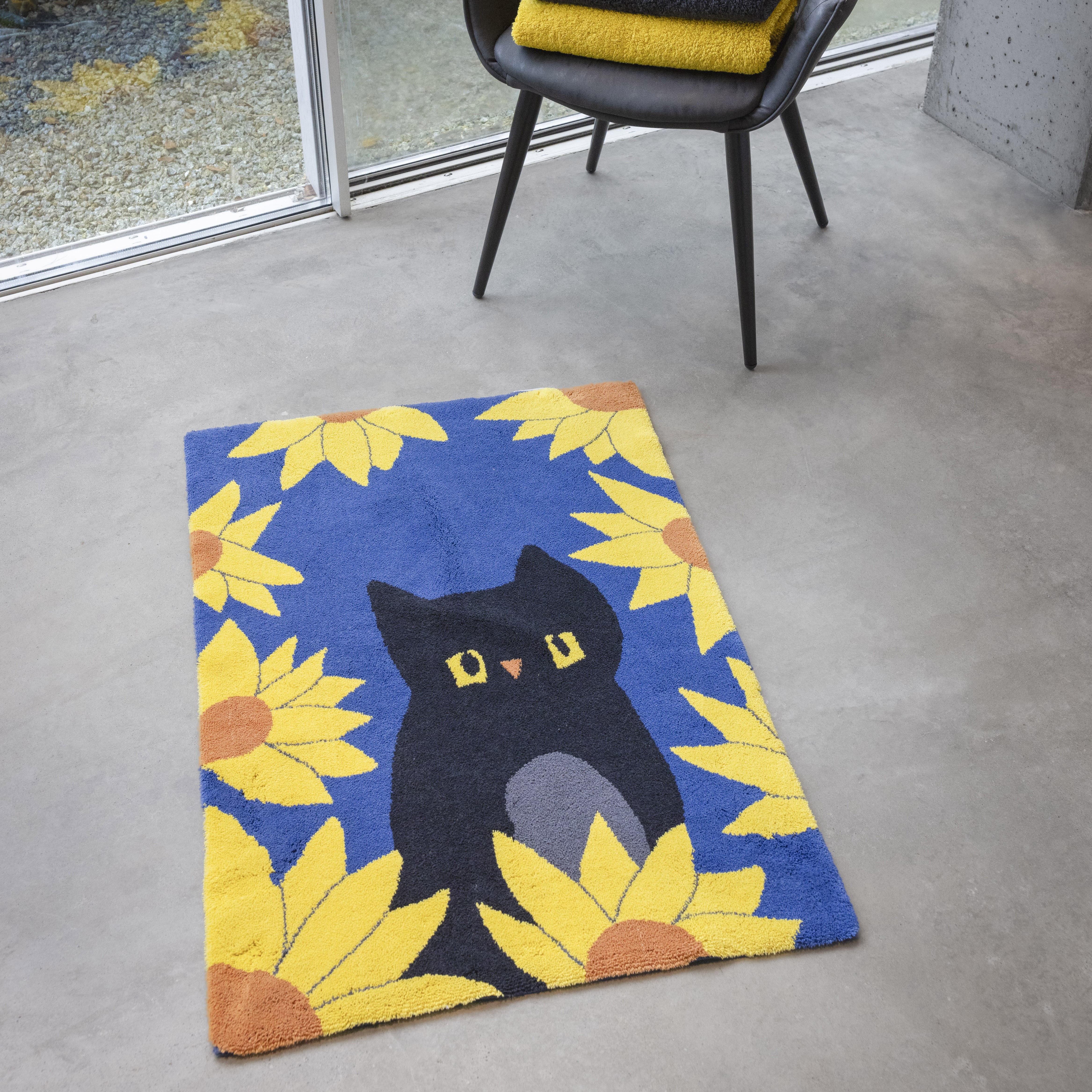 Leas Cat Bath Mat 332 By Designer Abyss Habidecor In Cadette Blue